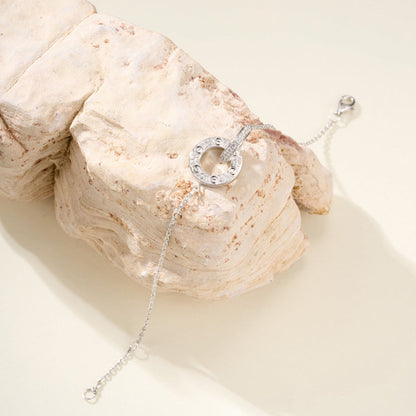 [Amore Jewels]LOVE DOUBLE RING FULL DIAMOND BRACELET