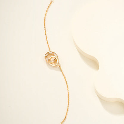 [Amore Jewels]LOVE DOUBLE RING FULL DIAMOND BRACELET