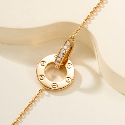 [Amore Jewels]LOVE DOUBLE RING FULL DIAMOND BRACELET