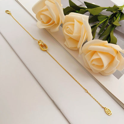 [Amore Jewels]LOVE DOUBLE RING HALF DIAMOND BRACELET