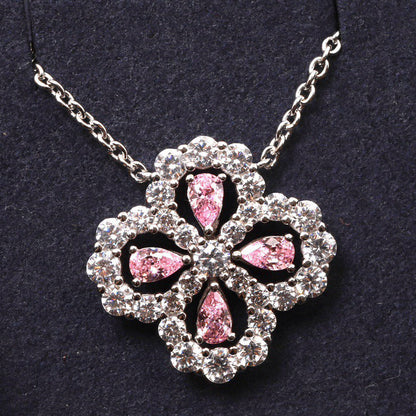 [Amore Jewels]LOOP NECKLACE FULL MOTIF DIAMOND 16MM MULTIPLE COLORS