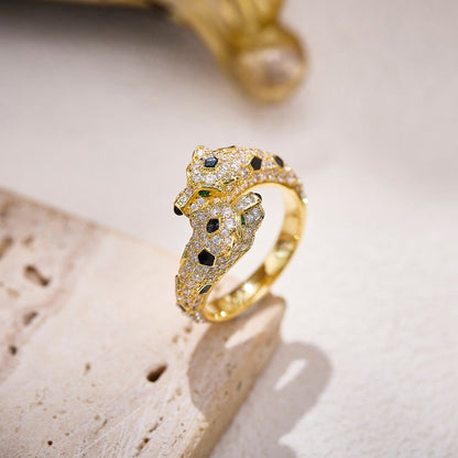 [Amore Jewels]PANTHERE DOUBLE HEADED FULL DIAMOND  RING
