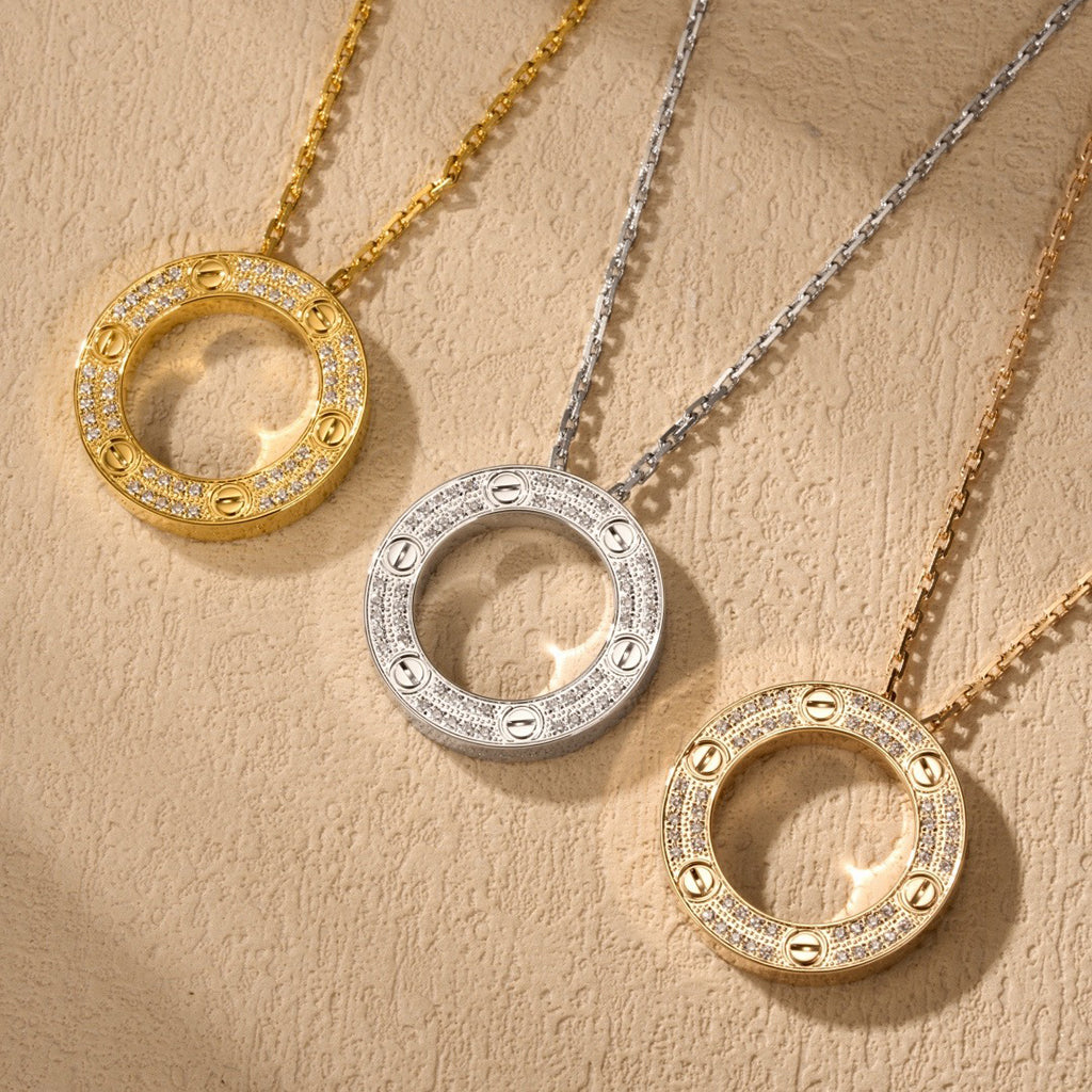 [Amore Jewels]LOVE NECKLACE 16MM  FULL DIAMOND