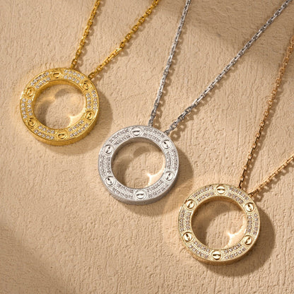 [Amore Jewels]LOVE NECKLACE 16MM  FULL DIAMOND