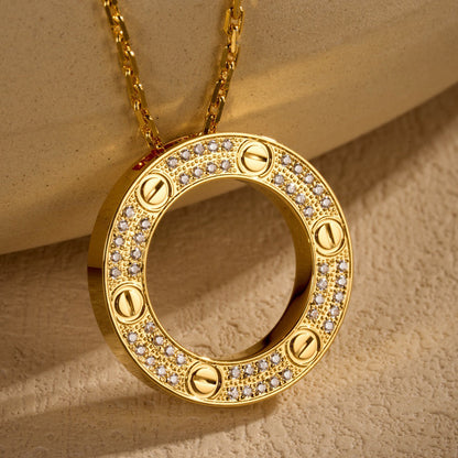 [Amore Jewels]LOVE NECKLACE 16MM  FULL DIAMOND