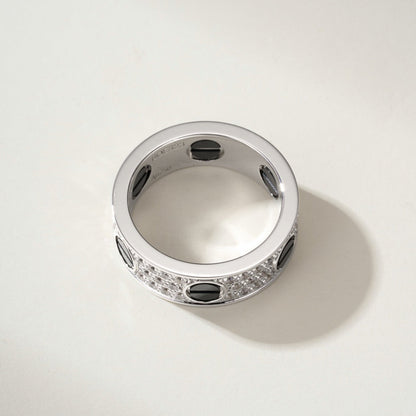 [Amore Jewels]LOVE RING 5.5MM DIAMONDS PAVED CERAMIC
