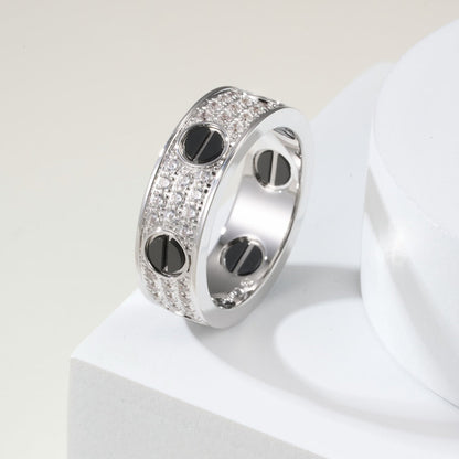 [Amore Jewels]LOVE RING 5.5MM DIAMONDS PAVED CERAMIC