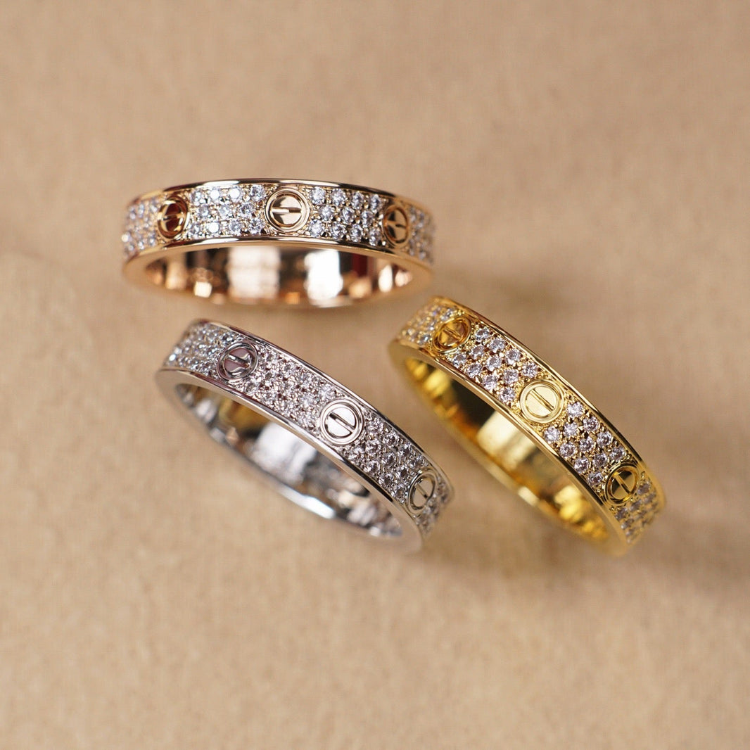 [Amore Jewels]LOVE RING 4.0MM DIAMOND PAVED
