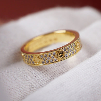 [Amore Jewels]LOVE RING 4.0MM DIAMOND PAVED