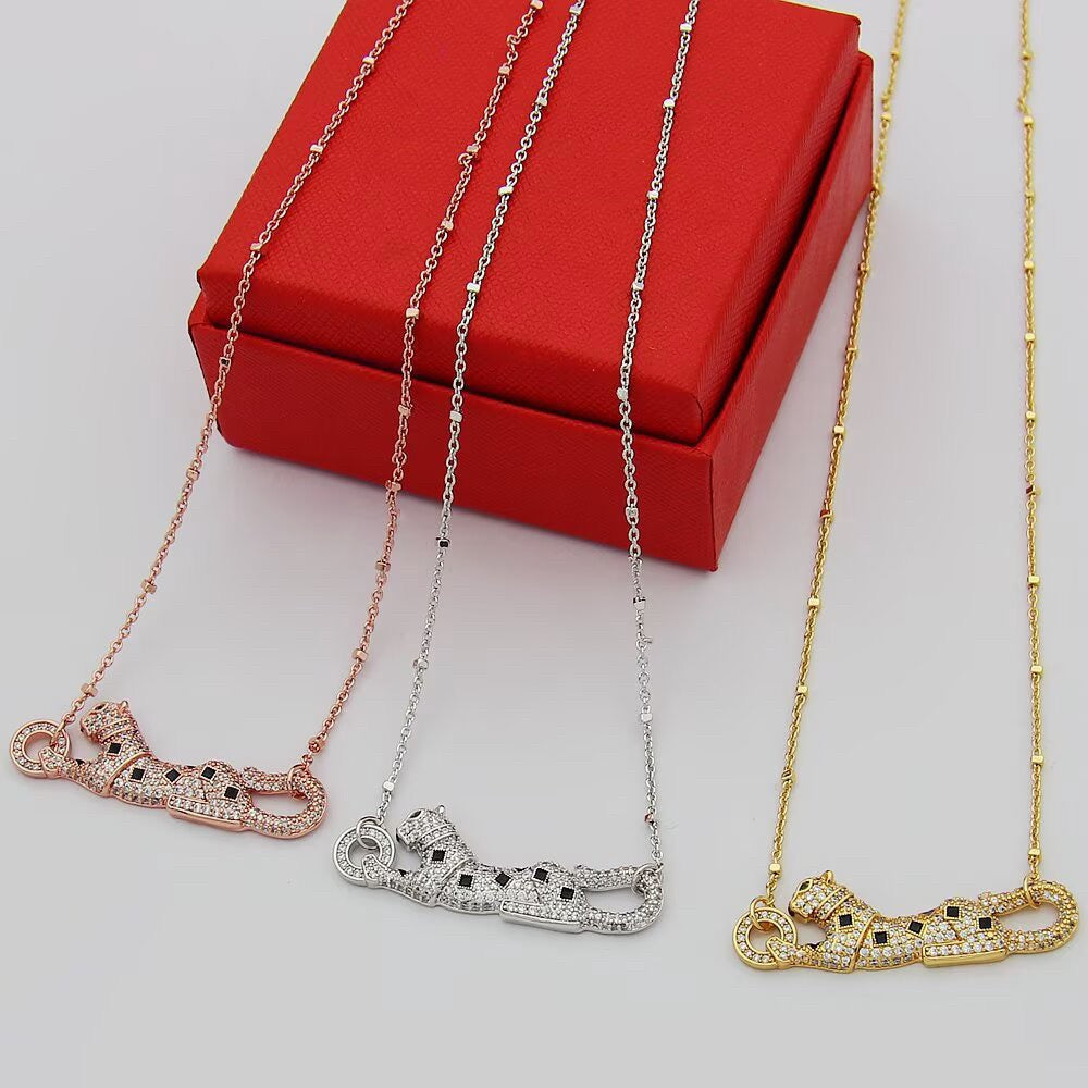 [Amore Jewels]PANTHERE PAVED DIAMOND NECKLACE