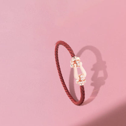 [Amore Jewels]FORCE 10 HALF DIAMOND PINK GOLD RED CORDERI LARGE AND MEDIUM MODEL