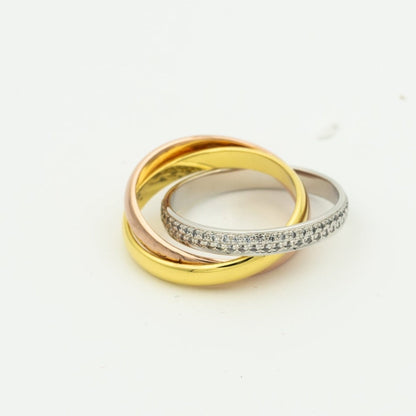 [Amore Jewels]TRINITY RING GOLD PINK GOLD SILVER DIAMONDS