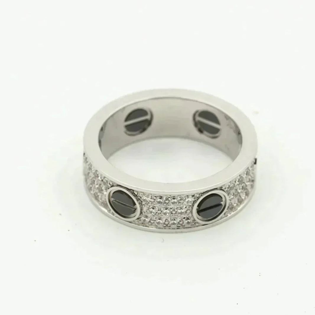 [LEGEND]LOVE RING 5.5MM DIAMONDS PAVED CERAMIC