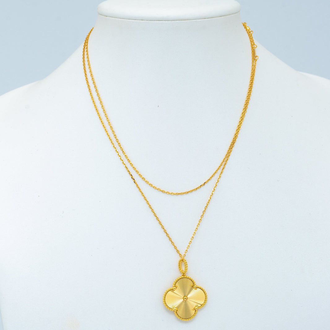 [Amore Jewels]CLOVER 25MM PEDANT NECKLACE GOLD