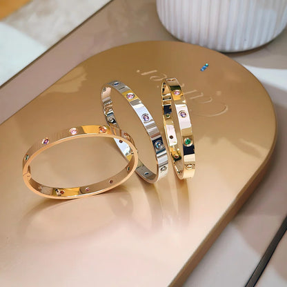 [Amore Jewels]Classic 6.1mm Love Bracelet 10-Diamond Multicolor
