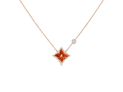 [Amore Jewels]STAR NECKLACE PINK GOLD 1 DIAMOND