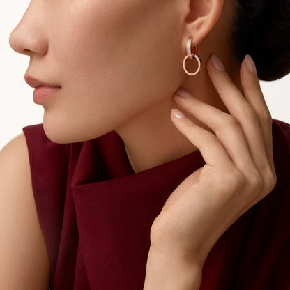 [Amore Jewels]LOVE 3.3MM DANGLE HALF DIAMOND EARRINGS