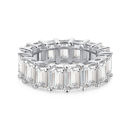 [Amore Jewels]0.75 Carat Elegant Emerald Cut Tennis Ring