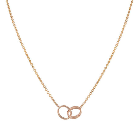 [Amore Jewels]LOVE NECKLACE DOUBLE RING PINK GOLD