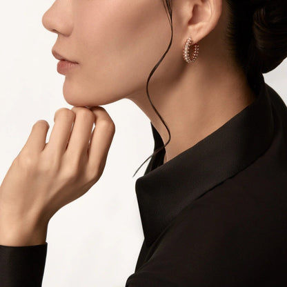 [Amore Jewels]CLASH 6.4MM FULL DIAMOND SMALL EARRINGS