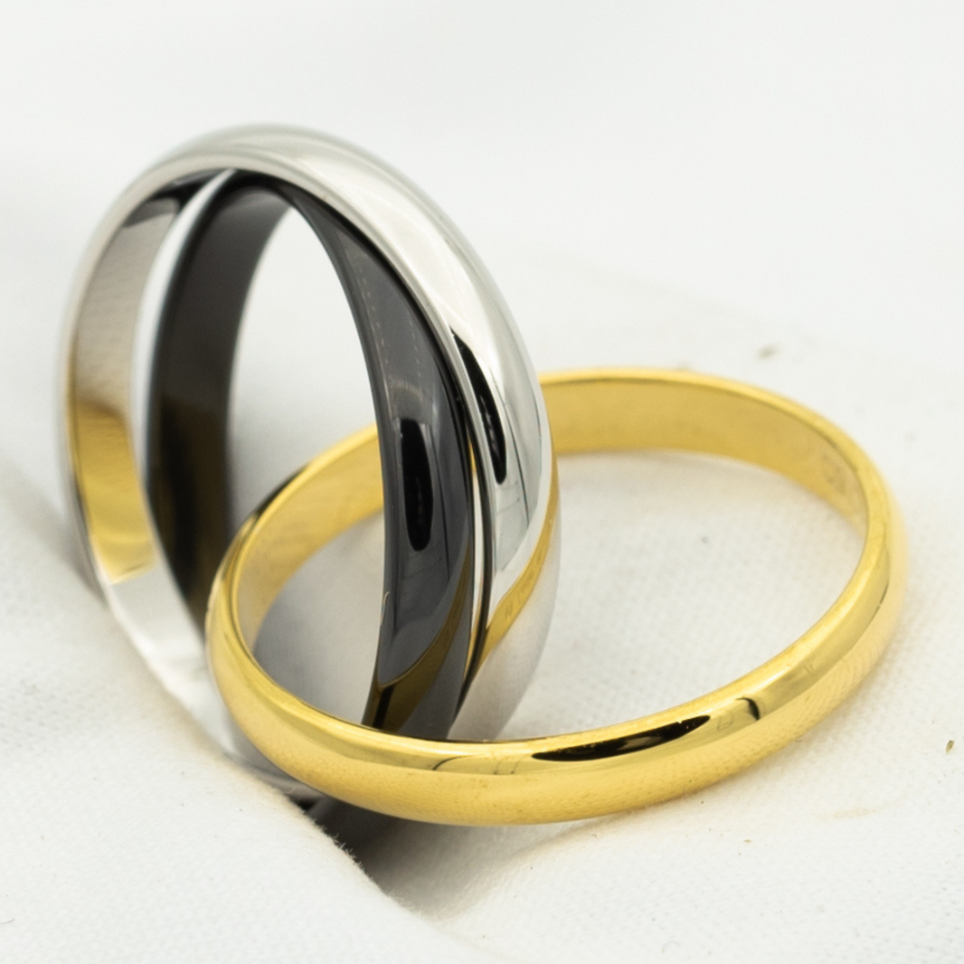 [Amore Jewels]TRINITY RING BLACK GOLD SILVER