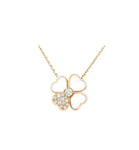 [Amore Jewels]CLOVER MOP DIAMOND ROSE GOLD NECKLACE