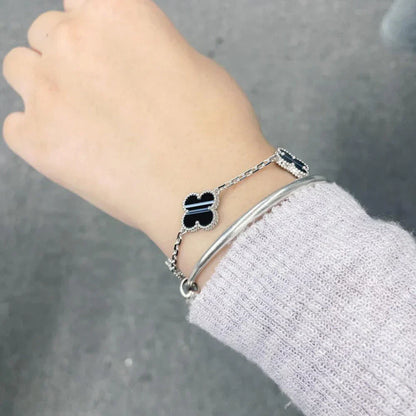 [Amore Jewels] CLOVER 5 MOTIF PULSAR STONE BRACELET COLLECTION
