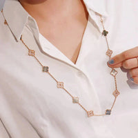 [Amore Jewels]CLOVER 20 MOTIFS DARK MOP DIAMOND  NECKLACE