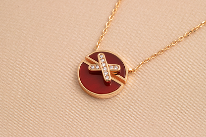 [Amore Jewels]JEUX DE PINK GOLD DIAMOND NECKLACE