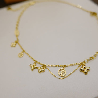 [Amore Jewels]BLOOMING SUPPLE NECKLACE BRASS