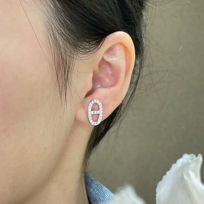 [Amore Jewels]HM FULL DIAMOND PIG NOSE STUD EARRINGS