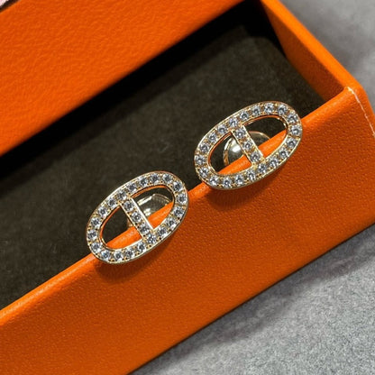 [Amore Jewels]HM FULL DIAMOND PIG NOSE STUD EARRINGS