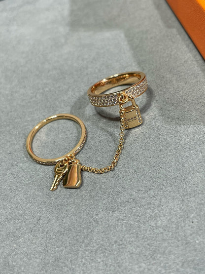 [Amore Jewels]HM KELLY CLOCHETTE DOUBLE RING IN  WITH DIAMONDS