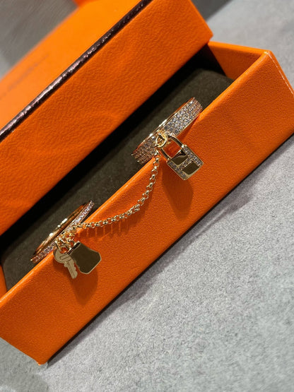 [Amore Jewels]HM KELLY CLOCHETTE DOUBLE RING IN  WITH DIAMONDS