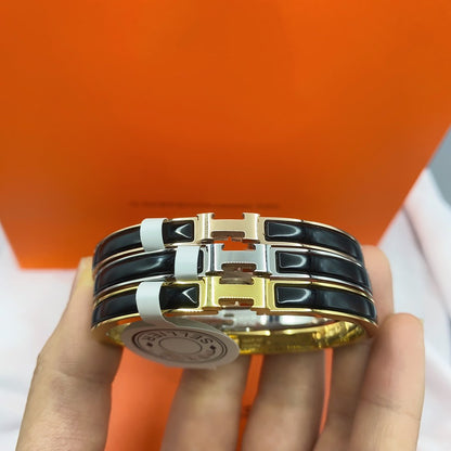 [Amore Jewels]CLASSIC HM CLIC BLACK 8MM ENAMEL BRACELET