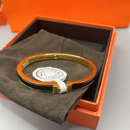 [Amore Jewels]CLASSIC HM CLIC BLACK 8MM ENAMEL BRACELET