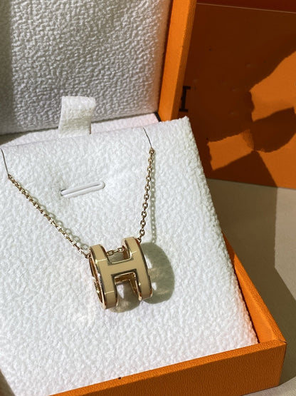 [Amore Jewels]HM CLIC YELLOW ENAMEL GOLD NECKLACE
