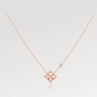 [Amore Jewels]STAR PINK MOP 1 DIAMOND PINK GOLD NECKLACE