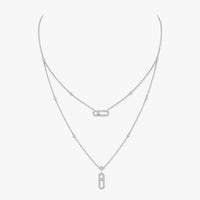 [Amore Jewels]2 Rows Rose Gold Diamond Pave_ Necklace Move Uno