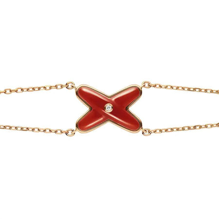 [Amore Jewels]JEUX BRACELET CARNELIAN PINK GOLD 1 DIAMOND