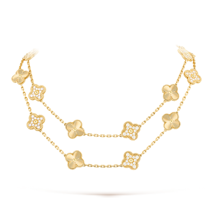 [Amore Jewels]CLOVER 20 MOTIFS LASER DIAMOND NECKLACE