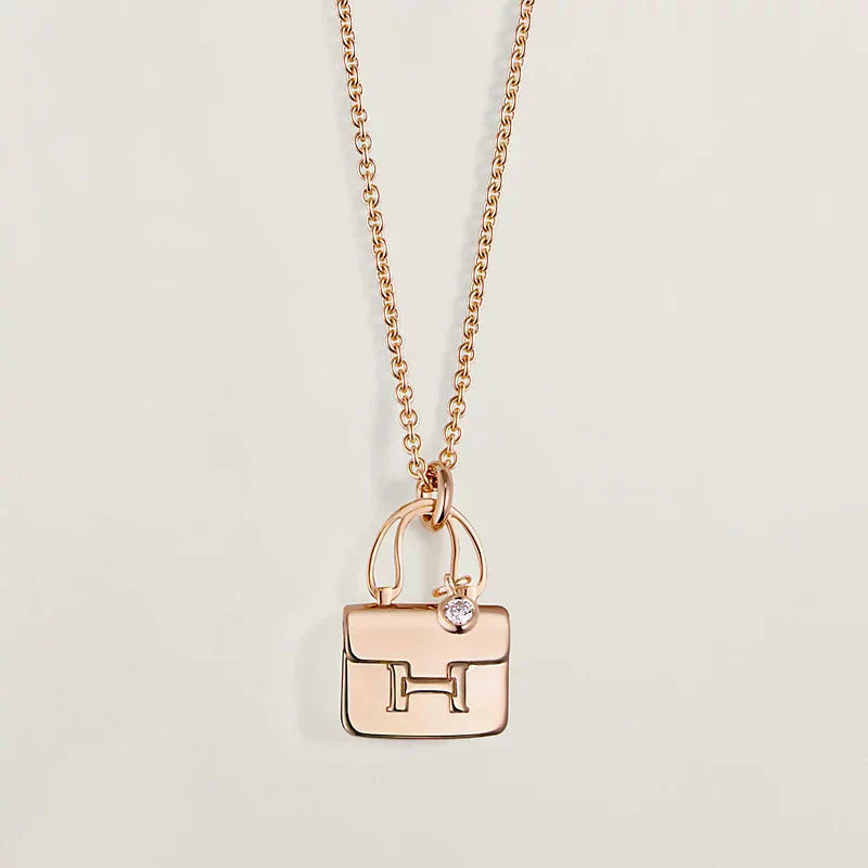 [Amore Jewels]AMULETTE PEDANT ROSE GOLD NECKLACE