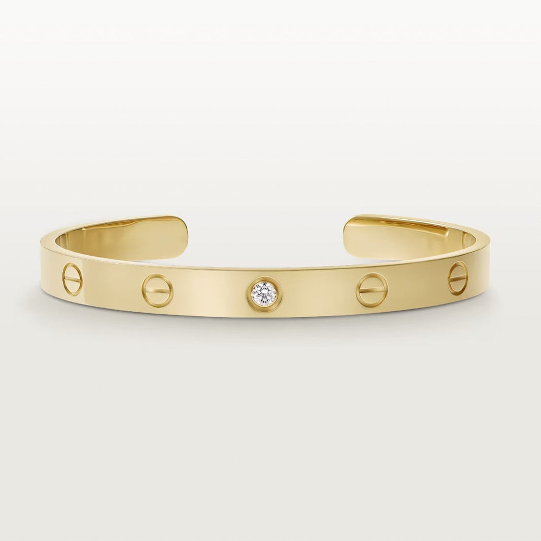 [Amore Jewels]LOVE BRACELET 6.1MM 1 DIAMOND OPEN CUFF