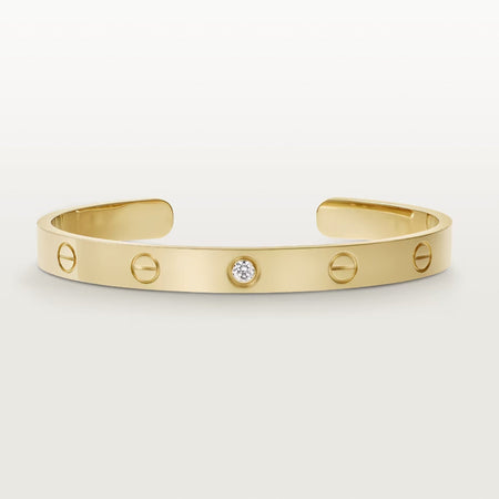 [Amore Jewels]LOVE BRACELET 6.1MM 1 DIAMOND OPEN CUFF