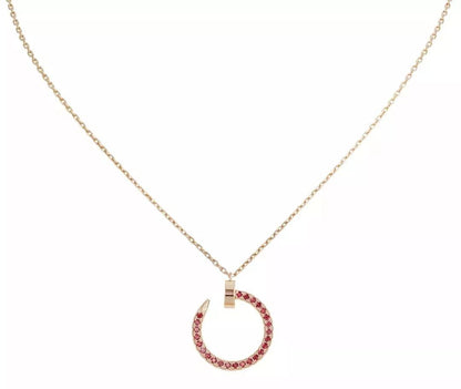 [Amore Jewels]JUSTE NECKLACE GOLD RED DIAMONDS