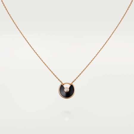 [Amore Jewels]AMULETTE ROSE GOLD ONYX NECKLACE