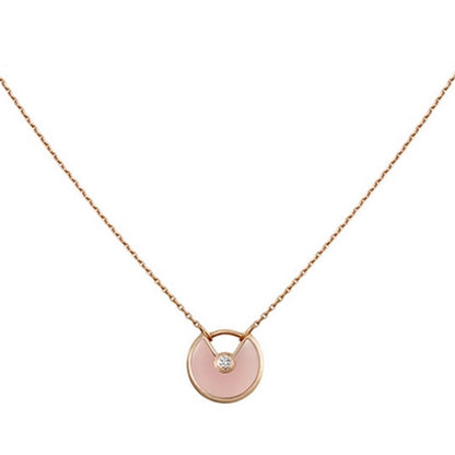 [Amore Jewels]AMULETTE ROSE GOLD PINK MOP NECKLACE