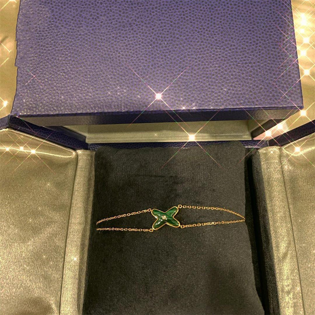 [Amore Jewels]JEUX BRACELET MALACHITE PINK GOLD 1 DIAMOND