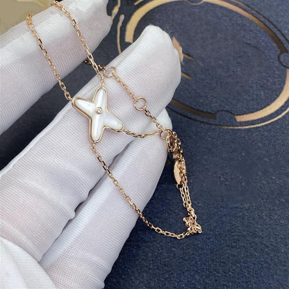 [Amore Jewels]JEUX BRACELET WHITE MOP PINK GOLD 1 DIAMOND