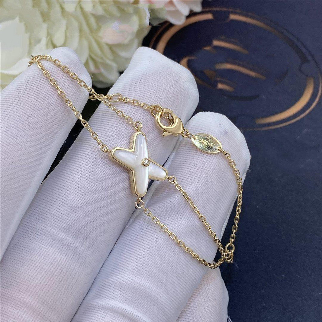 [Amore Jewels]JEUX BRACELET WHITE MOP GOLD 1 DIAMOND